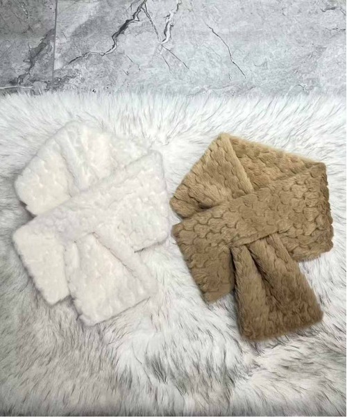 ALWAYS GOOD TIME（オルウェイズグッドタイム）の「ぽこぽこジャガードマフラー（マフラー・レディース・グレー/オフホワイト/ピンク/ベージュ・FREE）」の9枚目の写真