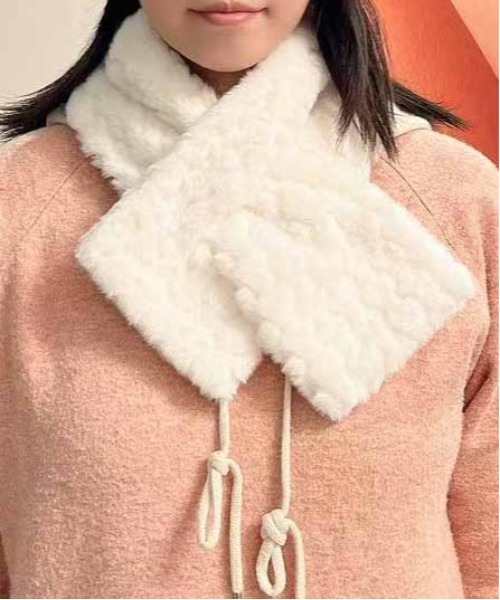 ALWAYS GOOD TIME（オルウェイズグッドタイム）の「ぽこぽこジャガードマフラー（マフラー・レディース・グレー/オフホワイト/ピンク/ベージュ・FREE）」の12枚目の写真