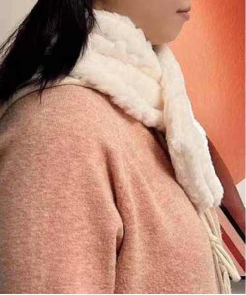 ALWAYS GOOD TIME（オルウェイズグッドタイム）の「ぽこぽこジャガードマフラー（マフラー・レディース・グレー/オフホワイト/ピンク/ベージュ・FREE）」の13枚目の写真