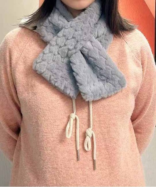 ALWAYS GOOD TIME（オルウェイズグッドタイム）の「ぽこぽこジャガードマフラー（マフラー・レディース・グレー/オフホワイト/ピンク/ベージュ・FREE）」の14枚目の写真