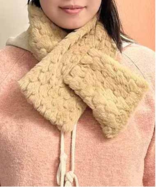 ALWAYS GOOD TIME（オルウェイズグッドタイム）の「ぽこぽこジャガードマフラー（マフラー・レディース・グレー/オフホワイト/ピンク/ベージュ・FREE）」の16枚目の写真