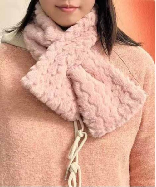 ALWAYS GOOD TIME（オルウェイズグッドタイム）の「ぽこぽこジャガードマフラー（マフラー・レディース・グレー/オフホワイト/ピンク/ベージュ・FREE）」の18枚目の写真