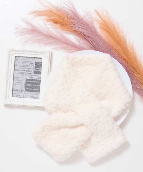 ALWAYS GOOD TIME（オルウェイズグッドタイム）の「ぽこぽこジャガードマフラー（マフラー・レディース・グレー/オフホワイト/ピンク/ベージュ・FREE）」の20枚目の写真