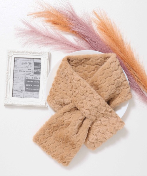 ALWAYS GOOD TIME（オルウェイズグッドタイム）の「ぽこぽこジャガードマフラー（マフラー・レディース・グレー/オフホワイト/ピンク/ベージュ・FREE）」の22枚目の写真