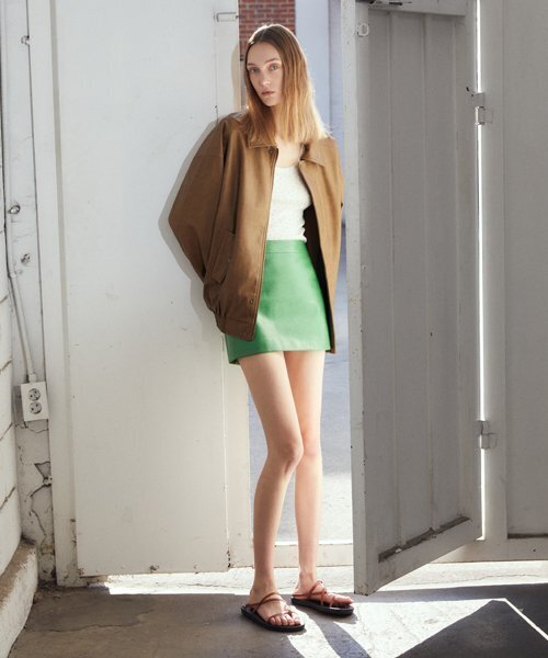 LADY VOLUME(レディーボリューム)の「MINI LEATHER SKIRT_GREEN(スカート・レディース・その他・MEDIUM/SMALL)」の1枚目の写真