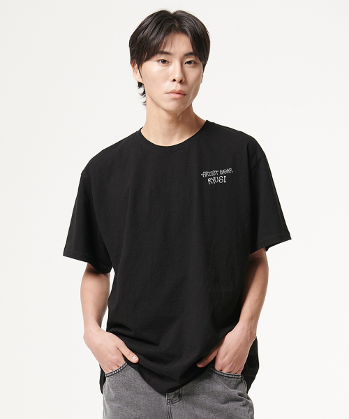 ARTISTWEAR（アーティストウェア）の「[ATW x RUYSI] ヘテ 半袖Tシャツ_BK（Tシャツ/カットソー・レディース・ブラック・XX-LARGE/LARGE/MEDIUM/X-LARGE/XXXX-LARGE）」の2枚目の写真