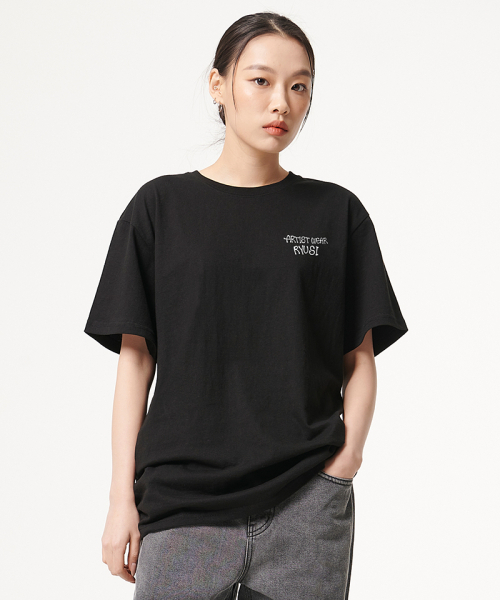 ARTISTWEAR（アーティストウェア）の「[ATW x RUYSI] ヘテ 半袖Tシャツ_BK（Tシャツ/カットソー・レディース・ブラック・XX-LARGE/LARGE/MEDIUM/X-LARGE/XXXX-LARGE）」の4枚目の写真