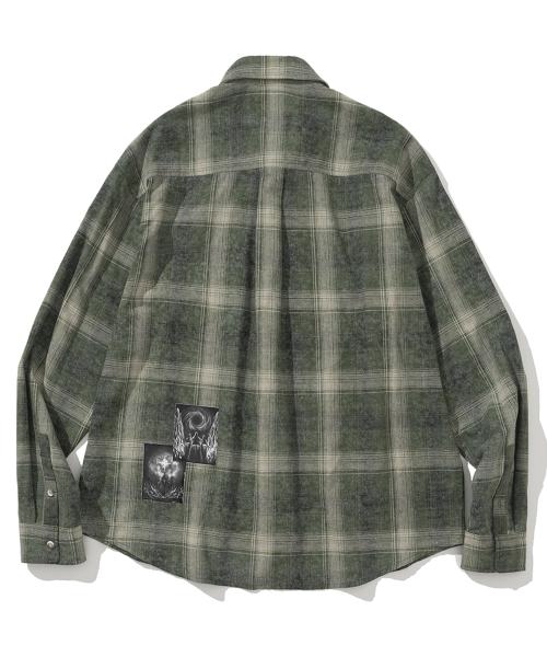 NOT4NERD(ノットフォーナード)の「Temple Patch Checkered Shirt - Green(シャツ/ブラウス・レディース・その他・X-LARGE/MEDIUM/LARGE)」の2枚目の写真