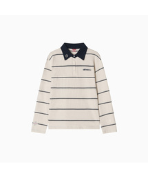 MNS Striped Cotton Collar T Shirt_Ivory