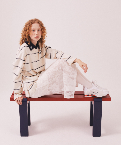 MENASOO(ミナス)の「MNS Striped Cotton Collar T Shirt_Ivory(ポロシャツ・レディース・アイボリー・F)」の9枚目の写真