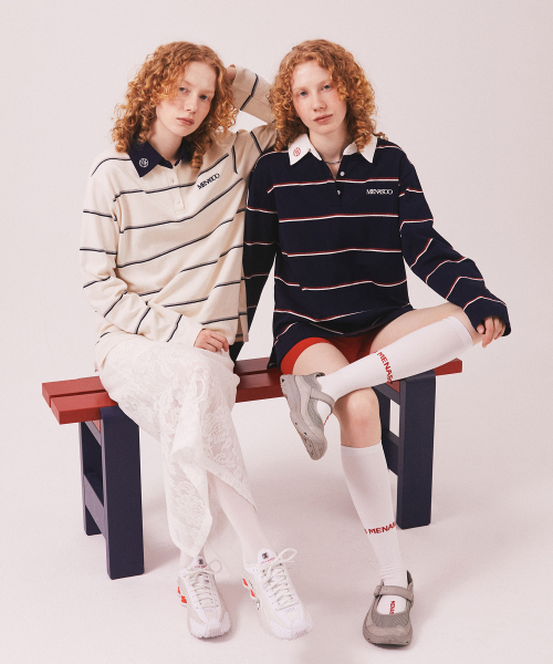 MENASOO(ミナス)の「MNS Striped Cotton Collar T Shirt_Ivory(ポロシャツ・レディース・アイボリー・F)」の12枚目の写真
