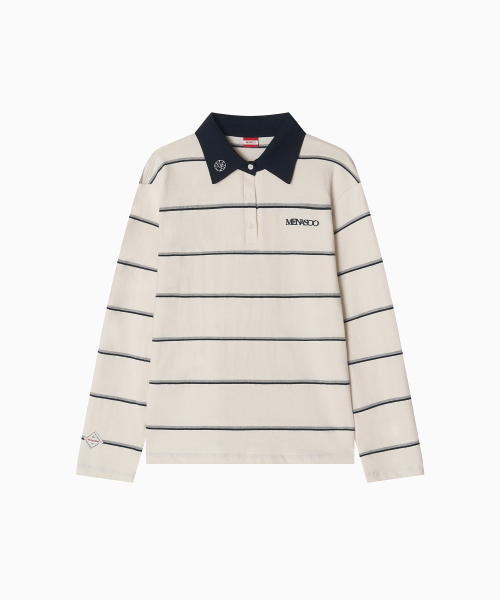 MENASOO(ミナス)の「MNS Striped Cotton Collar T Shirt_Ivory(ポロシャツ・レディース・アイボリー・F)」の15枚目の写真