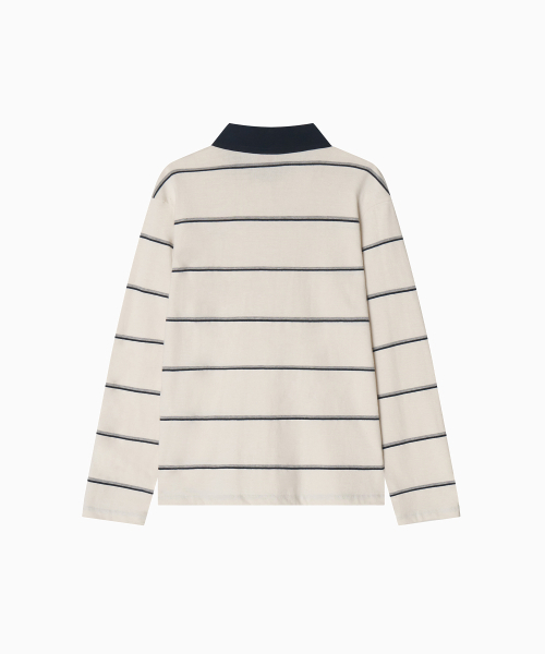 MENASOO(ミナス)の「MNS Striped Cotton Collar T Shirt_Ivory(ポロシャツ・レディース・アイボリー・F)」の16枚目の写真