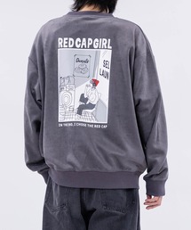 【a-r】〔RedCapGirl/レッドキャップガール〕カットスウェード ラバープリント クルーネックスウェット