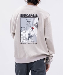 【a-r】〔RedCapGirl/レッドキャップガール〕カットスウェード ラバープリント クルーネックスウェット