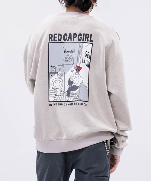 Red Cap Girl（レッドキャプガール）の「【a-r】〔RedCapGirl/レッドキャップガール〕カットスウェード ラバープリント クルーネックスウェット（スウェット・メンズ・チャコールグレー/ブルー/ミント/ライトグレー・MEDIUM/LARGE）」の2枚目の写真