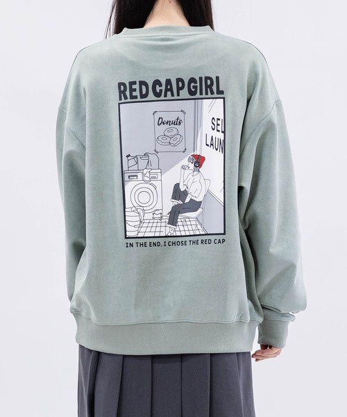 Red Cap Girl（レッドキャプガール）の「【a-r】〔RedCapGirl/レッドキャップガール〕カットスウェード ラバープリント クルーネックスウェット（スウェット・メンズ・チャコールグレー/ブルー/ミント/ライトグレー・MEDIUM/LARGE）」の3枚目の写真