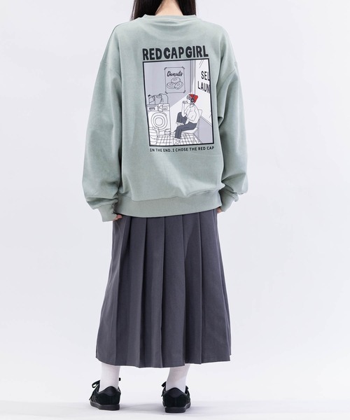 Red Cap Girl（レッドキャプガール）の「【a-r】〔RedCapGirl/レッドキャップガール〕カットスウェード ラバープリント クルーネックスウェット（スウェット・メンズ・チャコールグレー/ブルー/ミント/ライトグレー・MEDIUM/LARGE）」の5枚目の写真