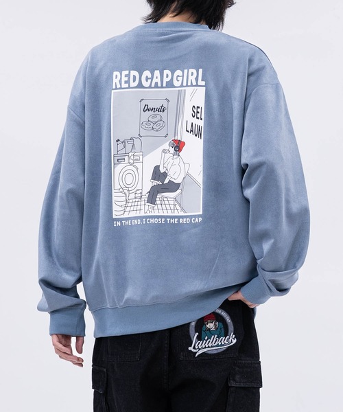 Red Cap Girl（レッドキャプガール）の「【a-r】〔RedCapGirl/レッドキャップガール〕カットスウェード ラバープリント クルーネックスウェット（スウェット・メンズ・チャコールグレー/ブルー/ミント/ライトグレー・MEDIUM/LARGE）」の8枚目の写真