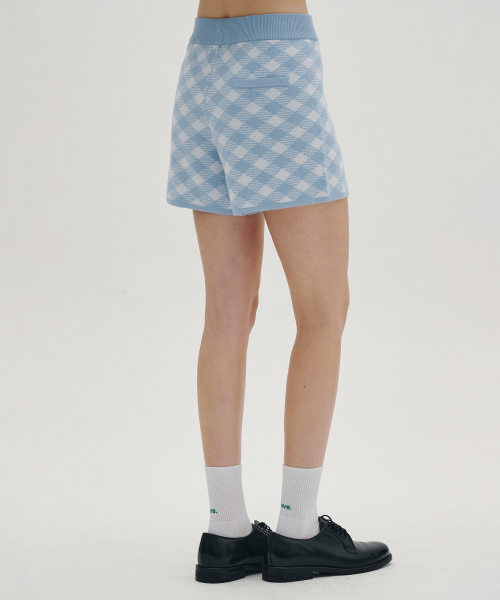 CLOVE（クローブ）の「[23SS clove] Gingham Knit Shorts (Sky Blue)（その他パンツ・レディース・その他・SMALL/MEDIUM）」の2枚目の写真
