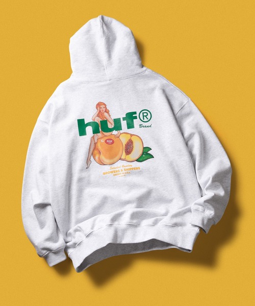 HUF(ハフ)の「PEACHY HOODIE(パーカー・メンズ・ピンク系その他/ブラック/アッシュ・S/XXL/XL/L/M)」の2枚目の写真