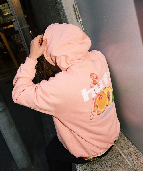 HUF(ハフ)の「PEACHY HOODIE(パーカー・メンズ・ピンク系その他/ブラック/アッシュ・S/XXL/XL/L/M)」の15枚目の写真