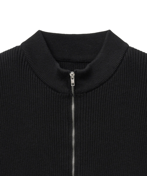 NOIRER（ノイア）の「リブドジップアップハーフニット（ブラック）（その他トップス・メンズ・その他・48/50/52）」の4枚目の写真