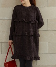 【新作12/5発売】スノーフレークティアードフリルワンピース