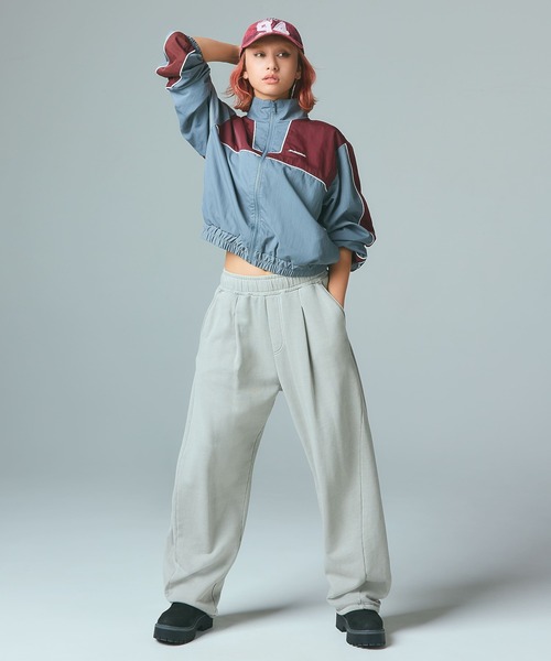 X-girl（エックスガール）の「PIGMENT DYED SCRIPT LOGO SWEATPANTS（スウェットパンツ・レディース・ピンク/ブラック/グレー・S/M）」の14枚目の写真