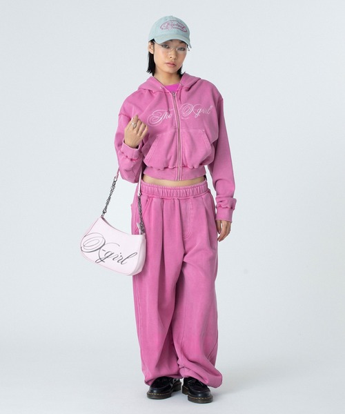 PIGMENT DYED SCRIPT LOGO SWEATPANTS（スウェットパンツ）｜X-girl