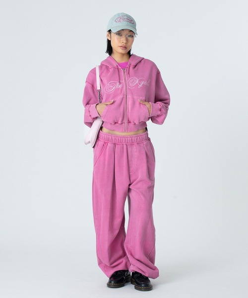 PIGMENT DYED SCRIPT LOGO SWEATPANTS(スウェットパンツ)|X-girl PIGMENT DYED SCRIPT LOGO SWEATPANTS(スウェットパンツ)|X-girl
