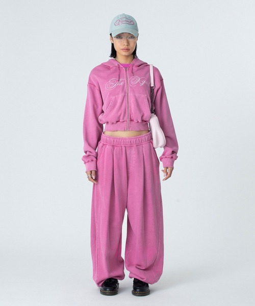 PIGMENT DYED SCRIPT LOGO SWEATPANTS（スウェットパンツ）｜X-girl