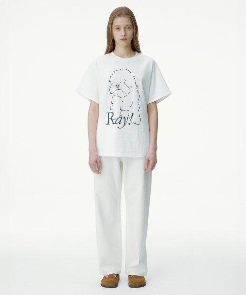 GOODDEN（グーデン）の「[GDTS03] オーバーサイズTシャツ_ホワイト (レイ!)（Tシャツ/カットソー・レディース・その他・FREE）」の2枚目の写真