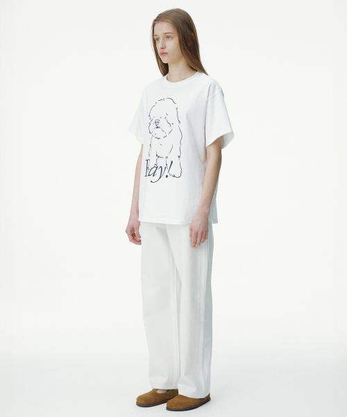 GOODDEN（グーデン）の「[GDTS03] オーバーサイズTシャツ_ホワイト (レイ!)（Tシャツ/カットソー・レディース・その他・FREE）」の3枚目の写真