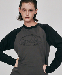 ディアアプリケラグランTシャツ(チャコール)