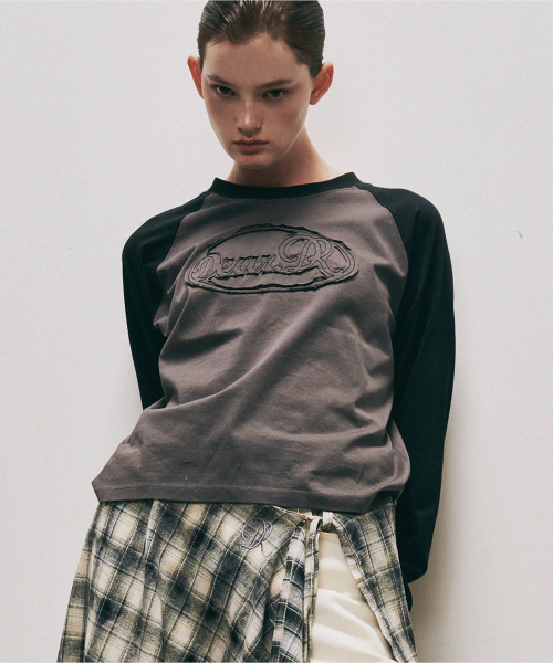 DEARMYDEER(ディアマイディア)の「ディアアプリケラグランTシャツ(チャコール)(Tシャツ/カットソー・レディース・その他・FREE)」の3枚目の写真