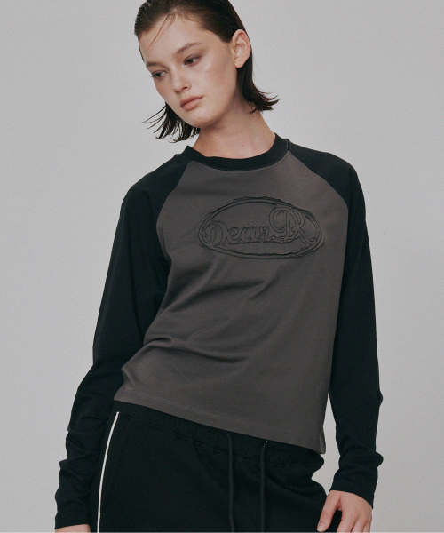 DEARMYDEER(ディアマイディア)の「ディアアプリケラグランTシャツ(チャコール)(Tシャツ/カットソー・レディース・その他・FREE)」の4枚目の写真