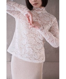 SALTMINT（ソルトミント）の「レース重ね着シアーインナートップス（Tシャツ/カットソー）」