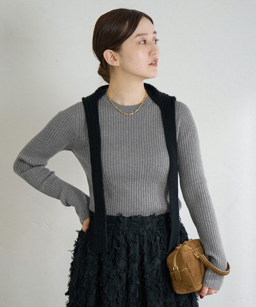 IENA EXメリノリブ クルーネックプルオーバー ニット IENA｜EXメリノリブ クルーネックプルオーバー | Rakuten Fashion(楽天