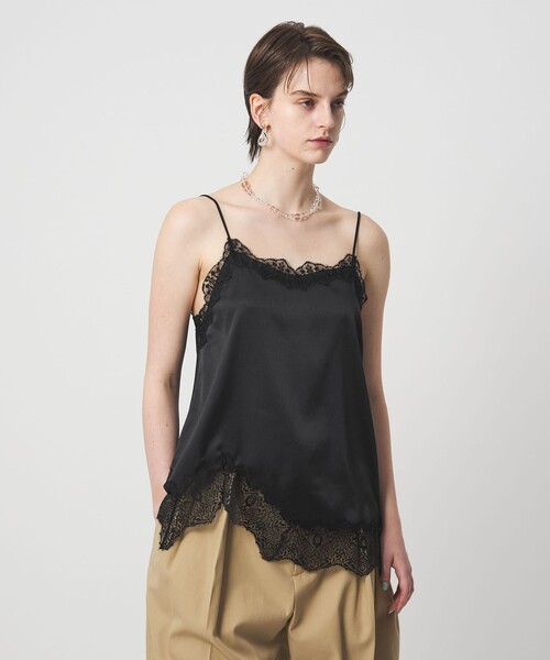 ASTRAET（アストラット）の「＜ASTRAET＞サテン レース コンビ キャミソール（シャツ/ブラウス・レディース・ブラック/オレンジ・FREE）」の3枚目の写真