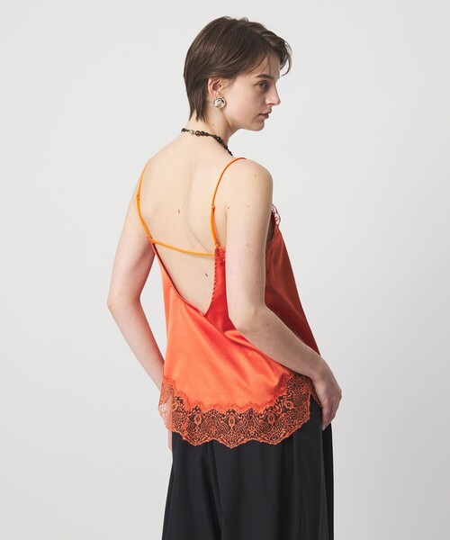ASTRAET（アストラット）の「＜ASTRAET＞サテン レース コンビ キャミソール（シャツ/ブラウス・レディース・ブラック/オレンジ・FREE）」の8枚目の写真