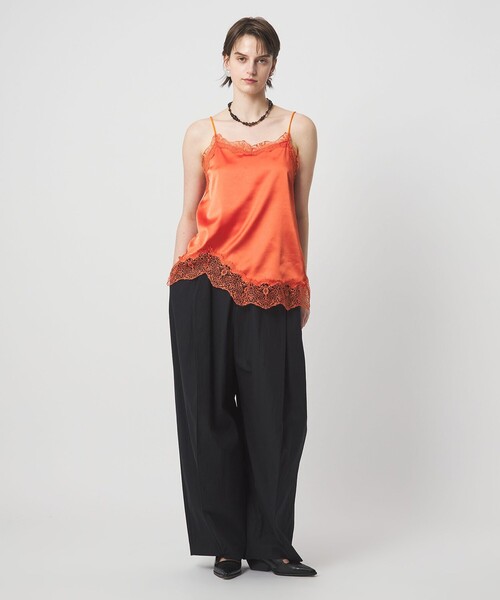 ASTRAET（アストラット）の「＜ASTRAET＞サテン レース コンビ キャミソール（シャツ/ブラウス・レディース・ブラック/オレンジ・FREE）」の10枚目の写真