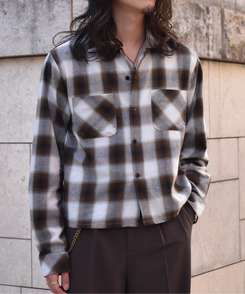 Noen（ノエン）の「オンブレチェックシャツ（シャツ/ブラウス・メンズ・レッド/ブラウン/ブラック/ブルー・MEDIUM/X-LARGE/LARGE）」の2枚目の写真