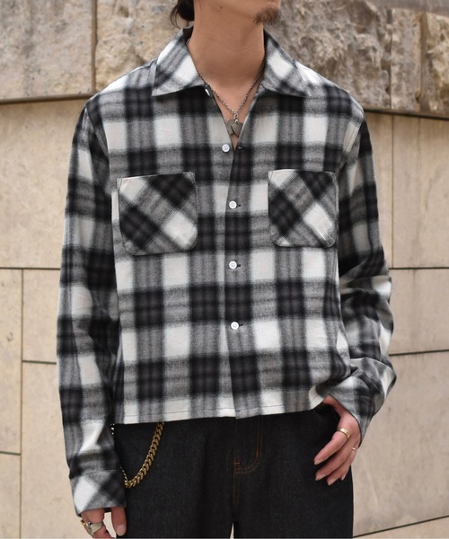 Noen（ノエン）の「オンブレチェックシャツ（シャツ/ブラウス・メンズ・レッド/ブラウン/ブラック/ブルー・MEDIUM/X-LARGE/LARGE）」の9枚目の写真