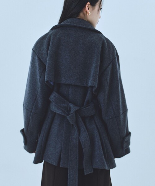 再入荷なし！】SUPER140ラペルショートコート｜ウール/保温/冬服
