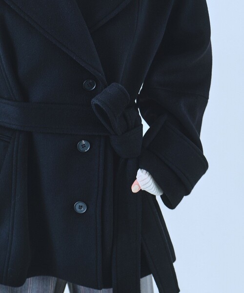 再入荷なし！】SUPER140ラペルショートコート｜ウール/保温/冬服