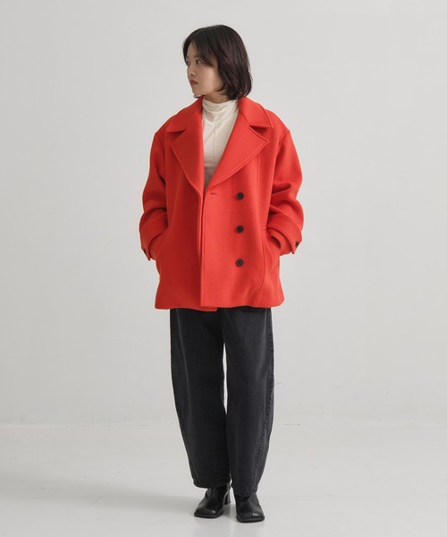 セール】《新作》SUPER140ラペルショートコート｜ウール/保温/冬服