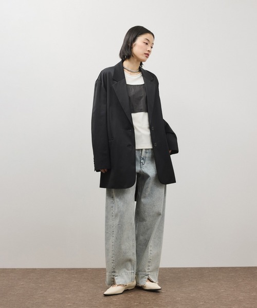 ADAM ET ROPE'（アダムエロペ）の「リボンタンクコンビロンT（Tシャツ/カットソー・レディース・ホワイト系その他/ブラウン系その他・FREE）」の8枚目の写真