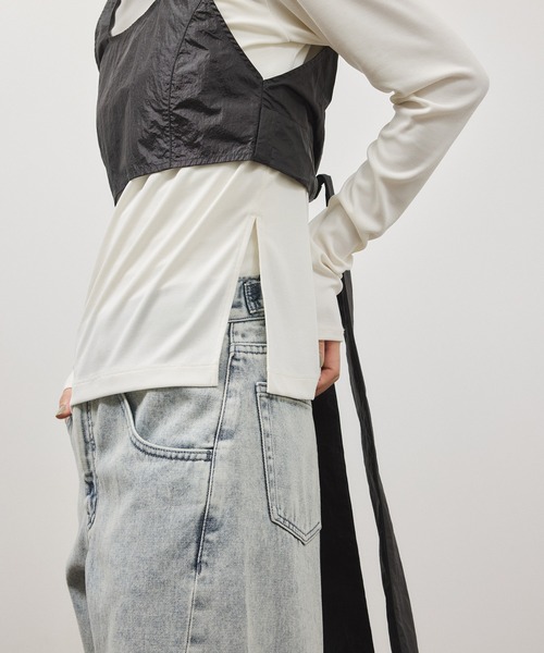 ADAM ET ROPE'（アダムエロペ）の「リボンタンクコンビロンT（Tシャツ/カットソー・レディース・ホワイト系その他/ブラウン系その他・FREE）」の16枚目の写真