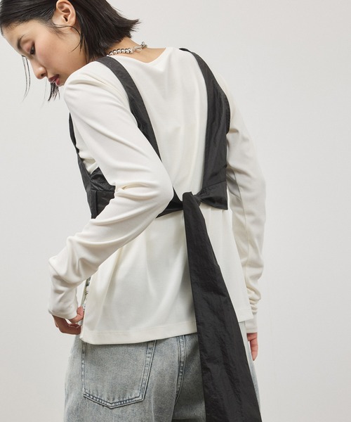 ADAM ET ROPE'（アダムエロペ）の「リボンタンクコンビロンT（Tシャツ/カットソー・レディース・ホワイト系その他/ブラウン系その他・FREE）」の17枚目の写真